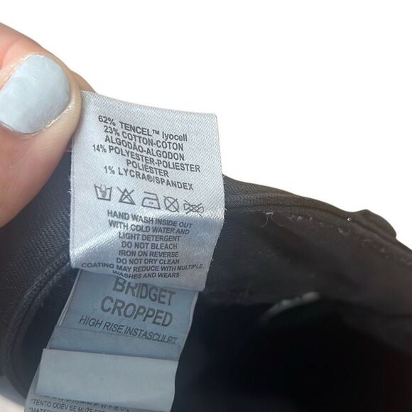 DL1961 Marianna Hewitt Coated Instasculpt Bridget Cropped Pants Black Size 20W - Picture 9 of 11